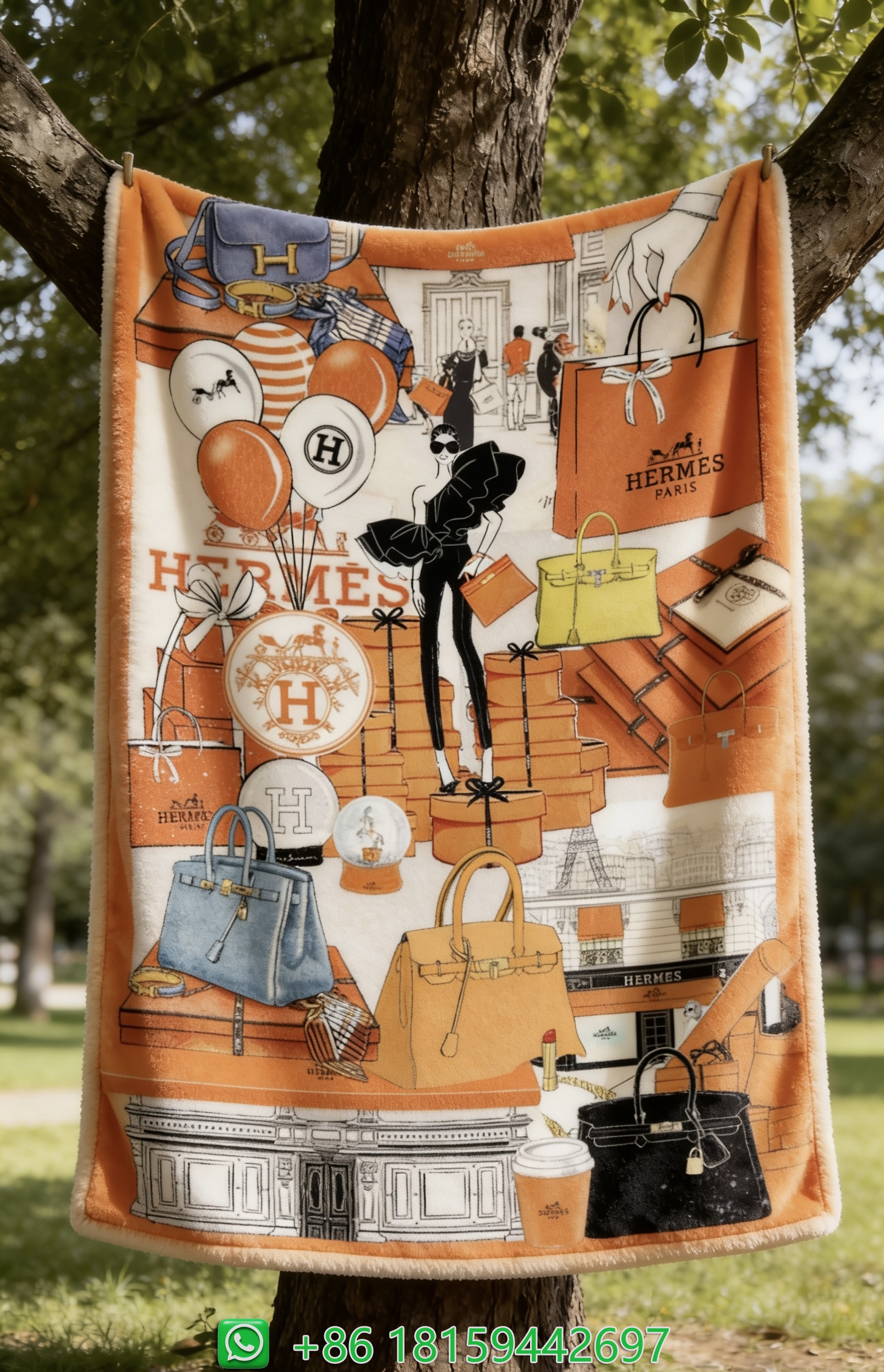 Hermes Throw Blankets